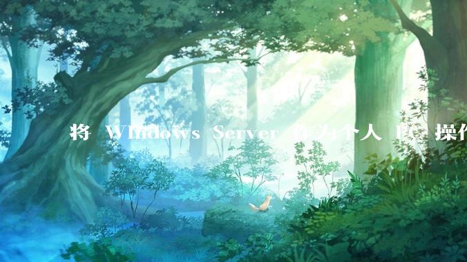 将 Windows Server 作为个人 PC 操作系统来用是怎样的体验？